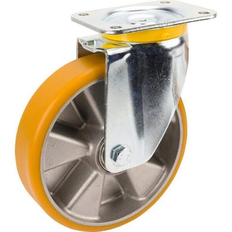 Rueda industrial giratoria en poliuretano: di谩metro200 x 50 mm placa de soporte: 137 x 105 mm. Capacidad: 800 kg Tente TENTE (1/2)