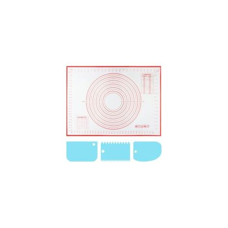 Tapis de Pâtisserie 70x50 cm - Plaque Silicone Réutilisable Antiadhésive pour Étaler Pâte avec Corne de Pâtisserie (1/5)
