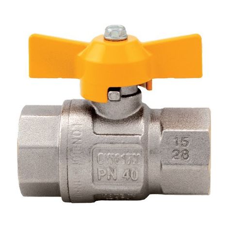 VALVOLA SFERA GAS + FARFALLA FF 068 ITAP - OTTONE NICHELATO 3/4F- 1 pezzi