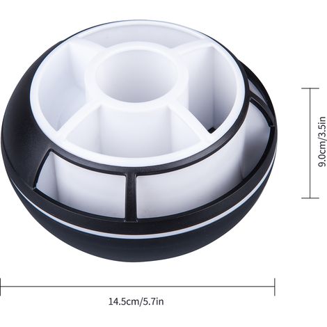 Support de Rangement Rotatif 360° pour Stylos, Bureau et Fournitures Scolaires, Boîte de Rangement à 9 Compartiments pour Étude, École et Bureau (1/5)