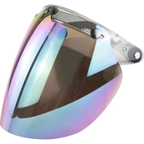 Offener Helm, Motorradhelm-Visier, Bubble-Linse, 3-Snap-Bubble-Windschutz