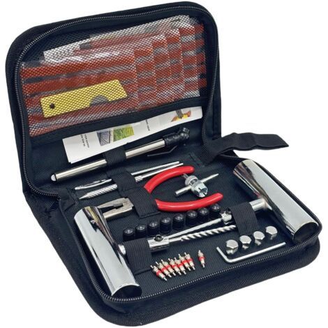 Kit de réparation de pneus - 61 pièces - Joint Rapide - Outils de réparation de pneus universels pour réparer Les crevaisons de pneus pour Voiture, Camion, Tracteur, remorque, Moto (1/5)