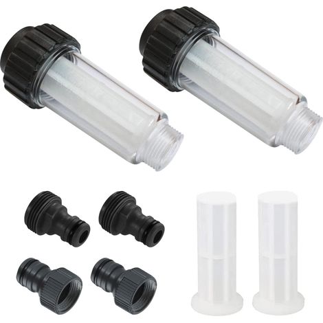 (G3/4)Filtre à Eau pour Tuyau D'arrosage, 2 Pièces avec 4 éléments Filtrants & 2 Adaptateurs Rapides pour Nettoyeur Haute Pression, Pompe de Jardin (1/5)
