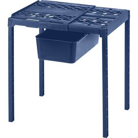 Casier étagère et Organiseur, s'étend pour s'adapter à Votre casier, Comprend Un tiroir de Rangement, Bleu (5025-NVY) (1/5)