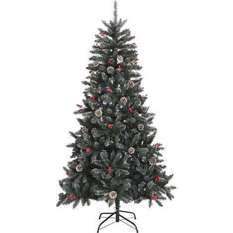 Albero di Natale Albero natalizio Albero festivo Artificiale con Base Verde 180 cm PVC (1/5)