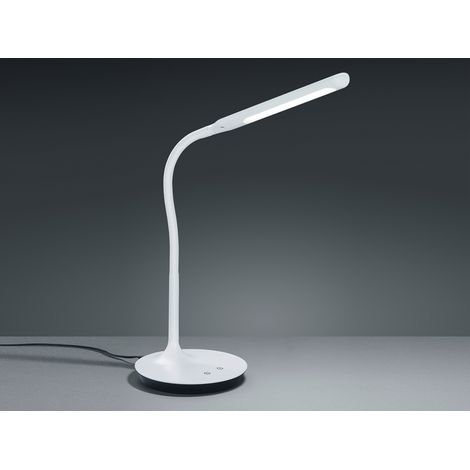 LED Schreibtischleuchte POLO Weiß matt dimmbar 41cm hoch mit Flexgelenk (1/4)