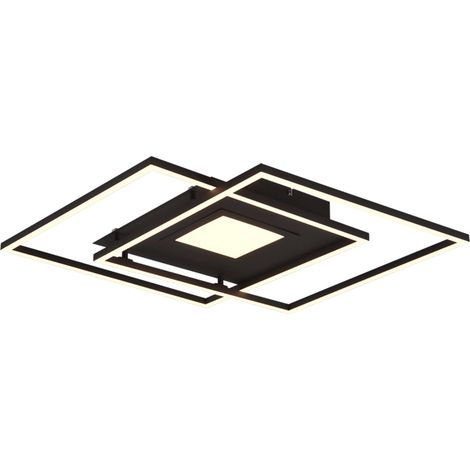 Plafonnier moderne LED VIA noir 50cm Trio 4200lm IP20 (1/5)