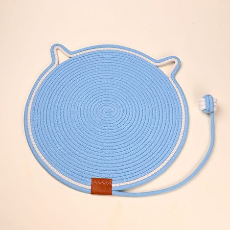 Este rascador para gatos, de 40 cm de diámetro, es ideal para proteger paredes, sofás, alfombras y sillones. Color: azul (1/5)