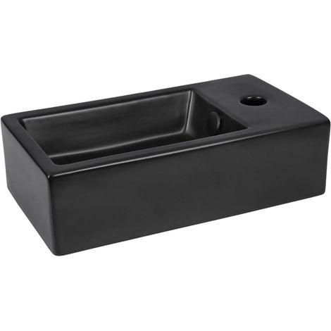 Differnz Hura Lavabo lave-mains - 40x22x11,5cm - céramique - noir