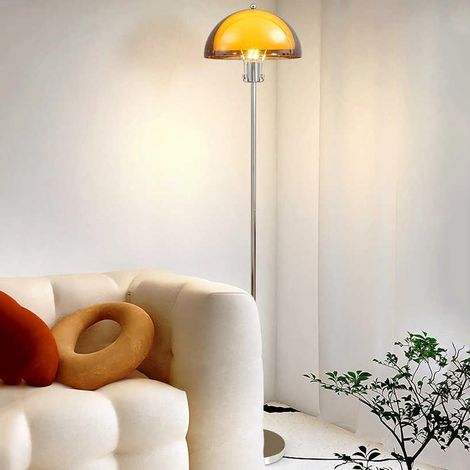 Lampadaire rétro Champignon avec Deux Abat-Jours en Verre, Lampe sur Pied avec Commande à pédale, Lampe Haute pour Salon, Chambre et Bureau à Domicile, Lampe de Lecture (1/5)