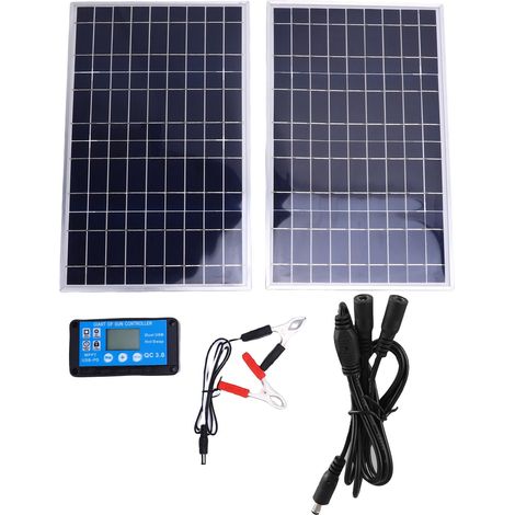 Ortviai Kit Solaire 200 W avec Régulateur et Cadre en Aluminium pour Applications Hors Réseau, Camping-Car, Bateau (1/5)