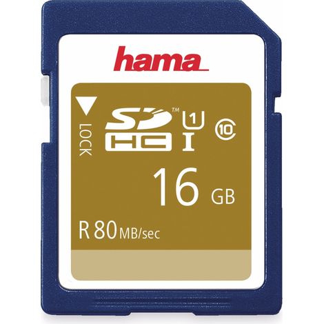 Hama SDHC Speicherkarte 16GB Class 10 UHS-I 80MB/s
