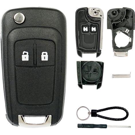 Coque Clé Compatible Pour Astra J Adam Insignia Mokka Zafira Meriva B Chevrolet Orlando Aveo Matiz Cruze Spark Trax Corsa Karl TéléCommande Coque Voiture 2 Boutons Rétractables Avec Lame (1/5)