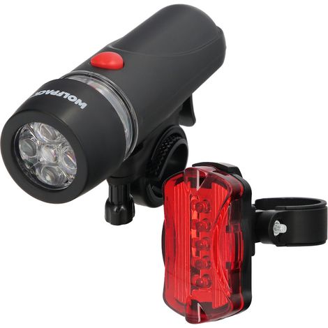 Kit luci per bicicletta a LED Luci anteriori e posteriori Plus. Funzionamento a batteria. (1/5)