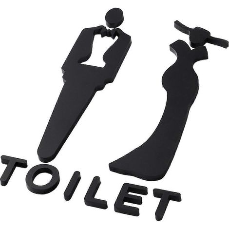 WC-Türschild, WC-Schild, Badezimmerdekoration, leichtes Schild, WC-Dekorplatte, Toilettenschild für Türen, Einkaufszentren, Restaurants-Universal L