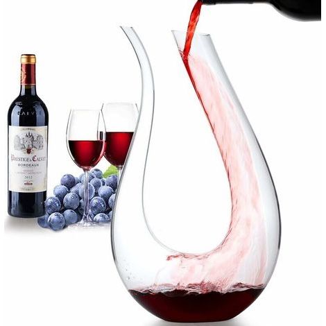 Mundgeblasene, bleifreie Kristall-Weinkaraffe (1,5 l) – Schwanenförmiges Design – Einfaches, tropffreies Ausgießen (1/5)