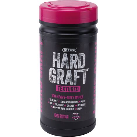 Draper 12435 Draper Hard Graft Multipurpose Textured Wipes (Tub of 100) (1/5)