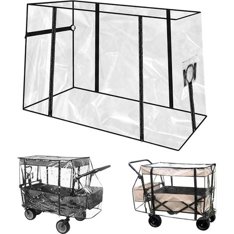 Funda impermeable transparente universal para carros de transporte y caravanas de camping. (1/5)