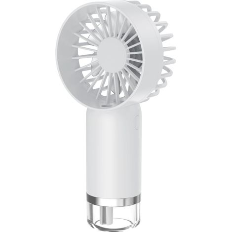 Mini ventilador portátil recargable por USB con 3 velocidades – Dispositivo de refrigeración para la oficina y la playa – Blanco (1/5)
