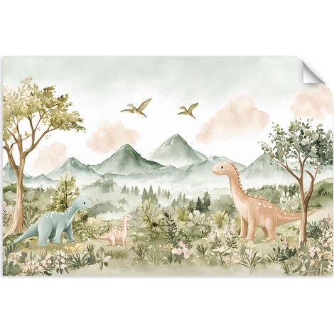 Selbstklebendes Poster – Wandsticker Landschaft Frau mit Früchten auf dem Kopf 60x40 cm