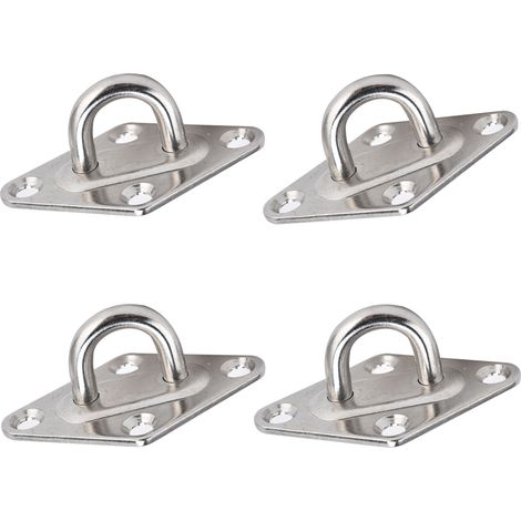 4er-Pack Ösenplatte aus Edelstahl 304, rostbeständig, Ösenhaken zur Befestigung von Seilen und Stahldrähten (1/5)