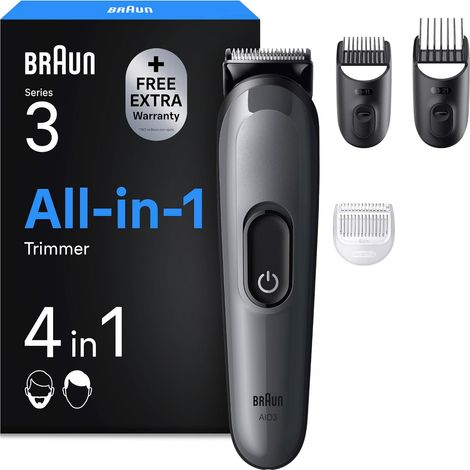 Tondeuse Homme Tout-en-Un Series 3 AIO3500 4-en-1, Grise (1/5)