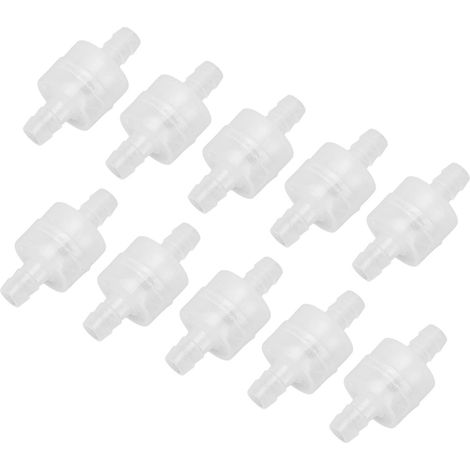 10 pcs clapet anti-retour 1 voie translucide pour tuyau stoppeur liquide ressort industrie chimique 8mm/0.3in (1/5)