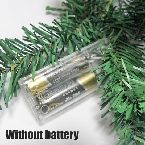 Grüne PVC-Weihnachtsgirlande, 1,8 m mit Lichterkette, dekorative Weihnachtsranke, 1 Stück, Lichterstab (1/5)