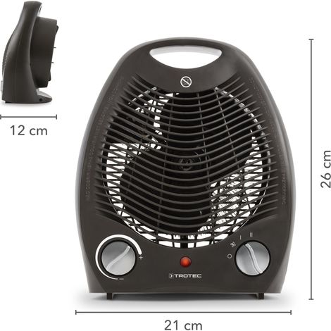 Trotec – Radiateur soufflant 2000W – Chaleur immédiate sans préchauffage – 2 allures de chauffe – Fonction ventilateur – Protection anti-surchauffe