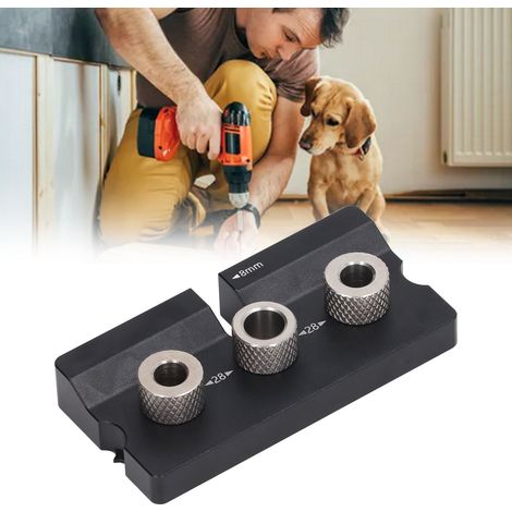 Outil 2 en 1 pour le poinçonnage et le positionnement des tourillons ronds destinés à la menuiserie (1/5)