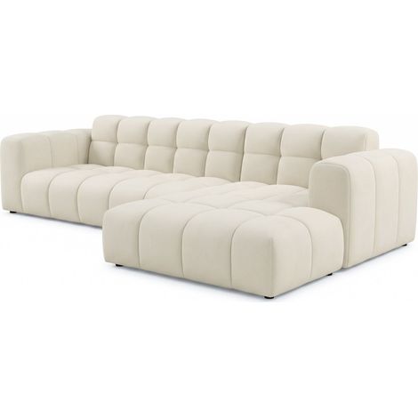 Selsey Boloon - Ecksofa L-Form, 3-Sitzer, rechts, Samt Creme, 300 cm (1/4)