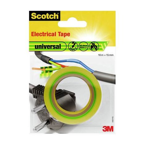 SCOTCH - Ruban adhésif electrique 15 mx15 x 10m vert/jaune (1/2)