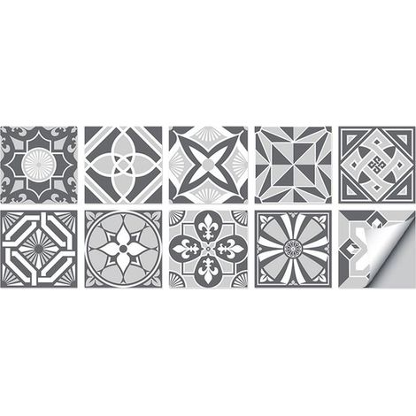 Juego de 10 pegatinas autoadhesivas para azulejos de 10 x 10 cm，pegatinas decorativas para paredes de azulejos para el hogar (1/5)