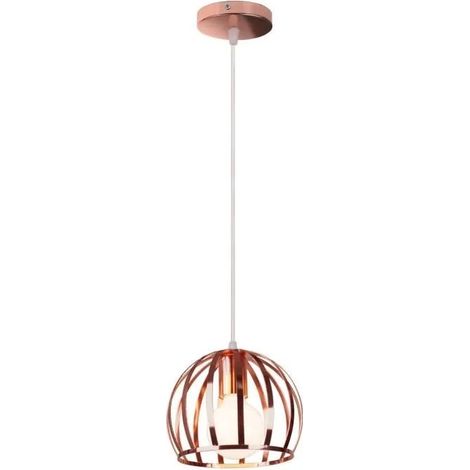 Lustre Suspension Industrielle Fer Forge Lampe Suspension en Cage Moderne Style Nordique pour Salon Chambre (1/4)