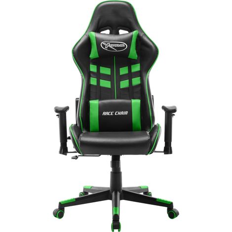 Maison Exclusive - Sedia da Gaming Nera e Verde  in Similpelle