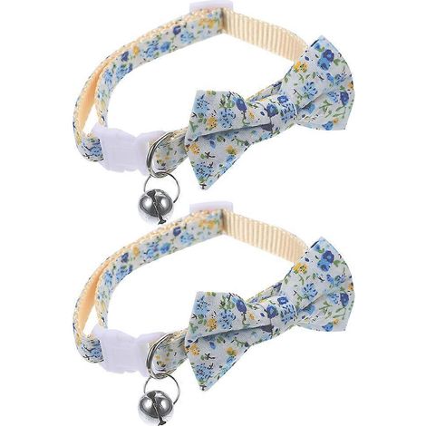 Collar ajustable y bonito para gatos con cascabel y pajarita (4 unidades) para la seguridad de tu mascota. (1/5)