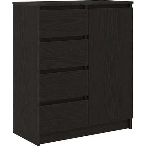 Maison Exclusive - Credenza con Cassetti Rovere Nero 71x35x84 cm Legno Multistrato