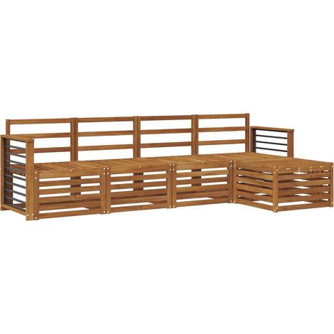 Sofa Sets 5 pcs Natural Solid Acacia Wood vidaXL