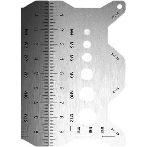 Pied à coulisse multifonction pour pas de filetage, double échelle gravée, en acier inoxydable résistant à la corrosion, multicolore (1/4)