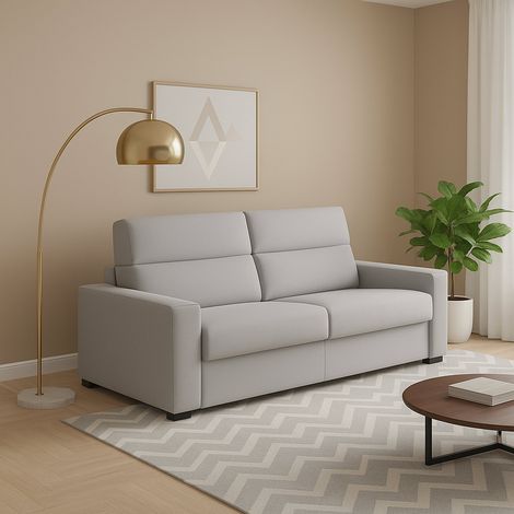 2-Sitzer Sofa fest, abziehbar, wasserabweisend, Made in Italy, waschbar, 200x95x100 cm, Grau (1/5)