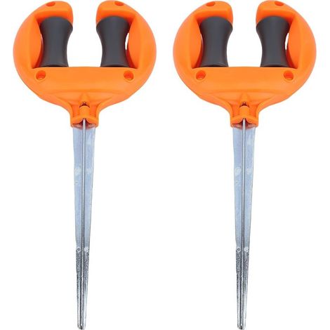 Lot de 2 guides pour tuyau d'arrosage – Piquets en ABS avec rouleaux – Supports pour tuyaux et lances – Protection des plantes, du jardin et de la pelouse (1/5)