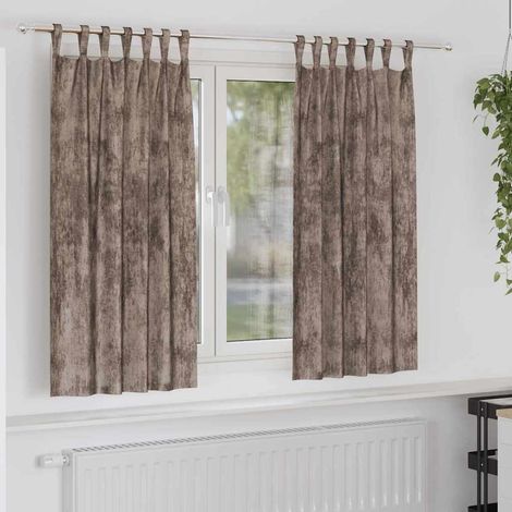 Samtvorhänge mit Vorhängen 2 pcs Cappuccino 175 x 140 cm Samt