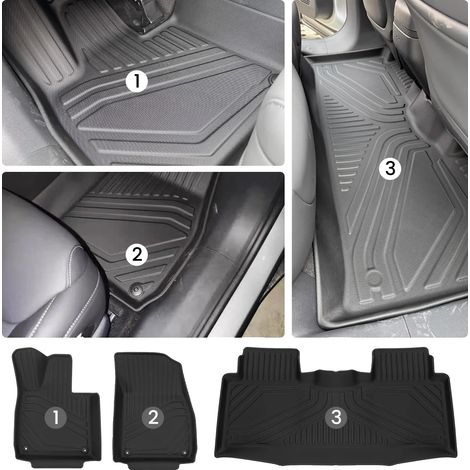 Alfombrillas para coche, material TPE, protección para todas las estaciones, ajuste a medida para modelos 2023-2025, incluye alfombrillas para conductor y pasajero, fáciles de limpiar. (1/5)