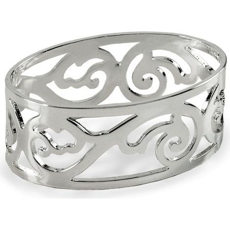 Lot de 4 ronds de serviette argentés décoration de table plaqué argent anti-ternissement 5 cm - PANGIVO (1/5)