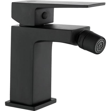Rubinetto bidet a pavimento quadrato nero Paros (1/2)