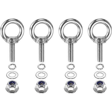 4 Pcs Piton à œil M8 x 25mm avec épaulement Anneau de Levage (1/5)