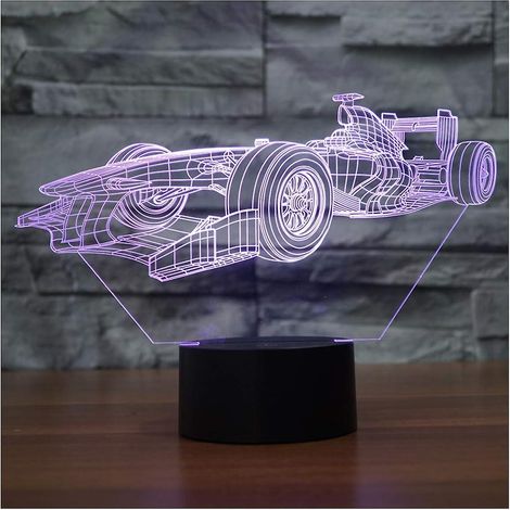 Lampe Nuit Enfant - Lampe 3D Voiture LED Avec Changement De Couleur - Pour Chambre Enfant Salon - USB - 1 Pièce (1/5)