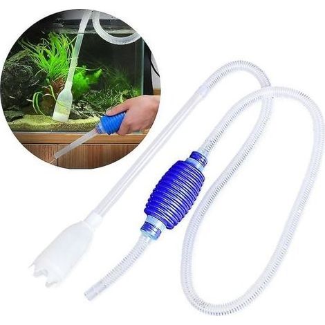 Siphon à gravier portable pour aquarium avec tête d'aspiration intégrée (1/4)