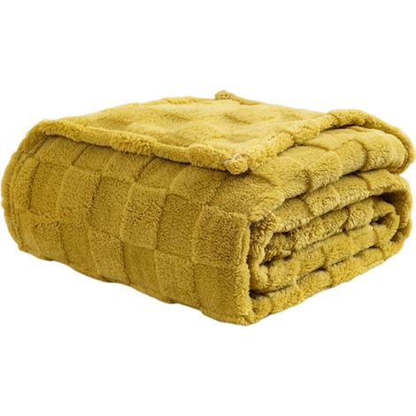 1 Couverture, motif damier, microfibre douce, légère et chaude, usage salon chambre (1/5)