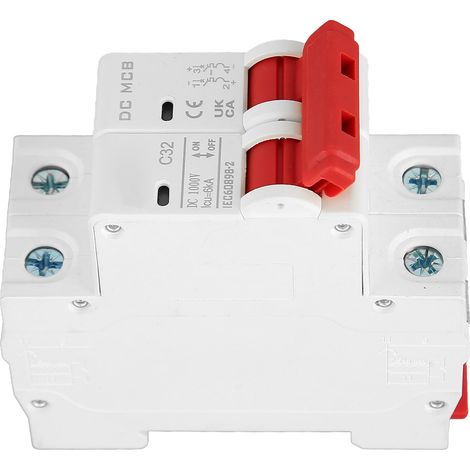 Disjoncteur DC 2P 32A 1000V pour Installation Photovoltaïque, Haute Protection 6000A, Montage sur Rail DIN, DZ47s 63Z C32 (1/5)